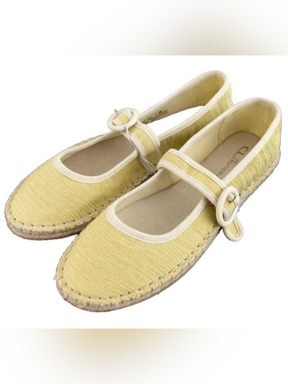 CL by Laundry women’s casual Pale Yellow Mary Jane Espadrille Flats size 11